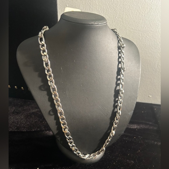 Stainless Steel Silver Color Thick Chain Necklace Unisex - Picture 7 of 8